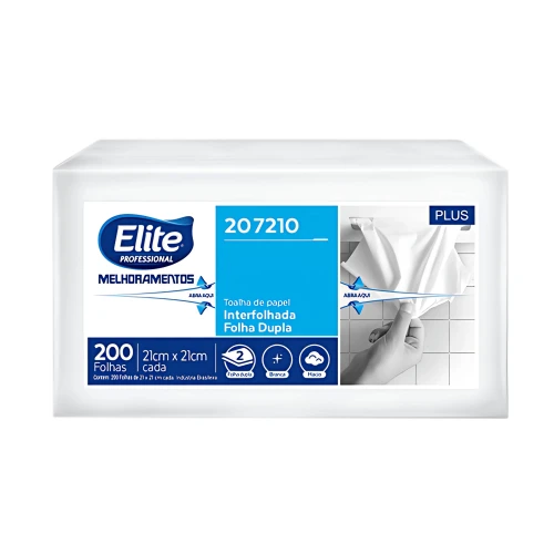 Papel Toalha Interfolhado Elite Plus - Pacote - 200 folhas - Cód 207210